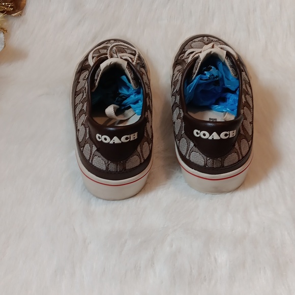Coach /Monogram Leather Low-Top Sneakers - Picture 3 of 8